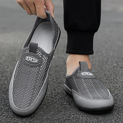 Mode Herren Mesh Freizeitschuhe Sommer Hauptaktion Atmungsaktive Slipper Bequeme Pendeln Gehen Herren Flache Schuhe Vielseitig