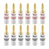 Fiches Bananes Nakamichi Plaqué Or 24K Connecteurs de Câble d'Haut-Parleur Coque Métallique en Aluminium Taille de Calibre 4mm Pièces Banane 12AWG-18AWG (12 (6 paires), Bouchons)