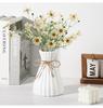Bouteille à fleurs hydroponique imitation céramique vase en plastique taille vase moderne origami créatif corde de chanvre fleur artificielle