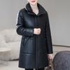 Middle Age Woman Winter Long Faux Sheepskin Coats Elegant Thick Warm Winter Parkas Female Leather Jacket