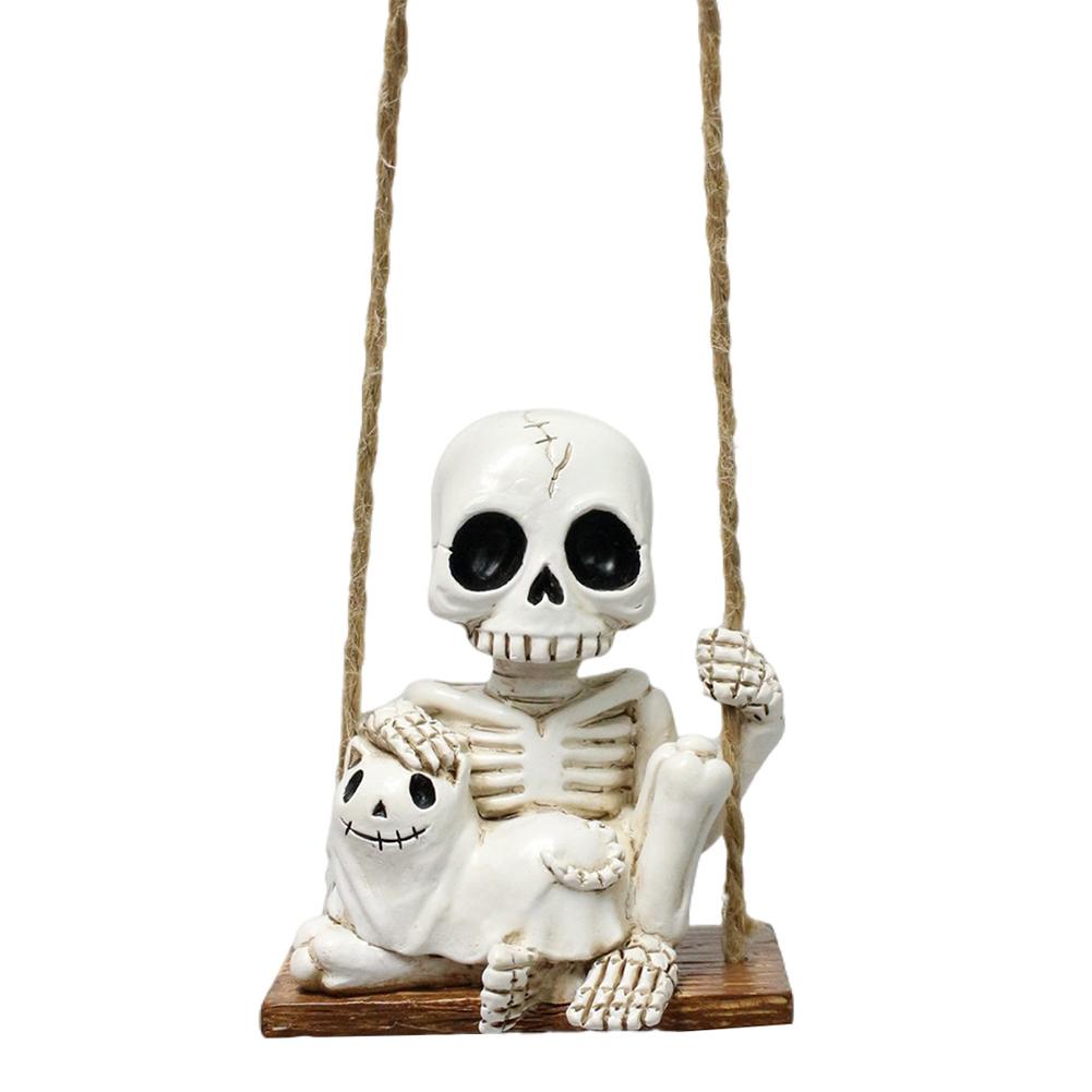 Halloween Funny Tree Hanging Ornaments Skeleton Ornaments Cute Skull Figurine for Halloween Tree Decoration