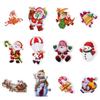 5Pcs Christmas Gift Merry Christmas 3D Bubble Sticker Cartoon Santa Claus Bell Puffy Stickers New Year Xmas Sticky Decor For Kid