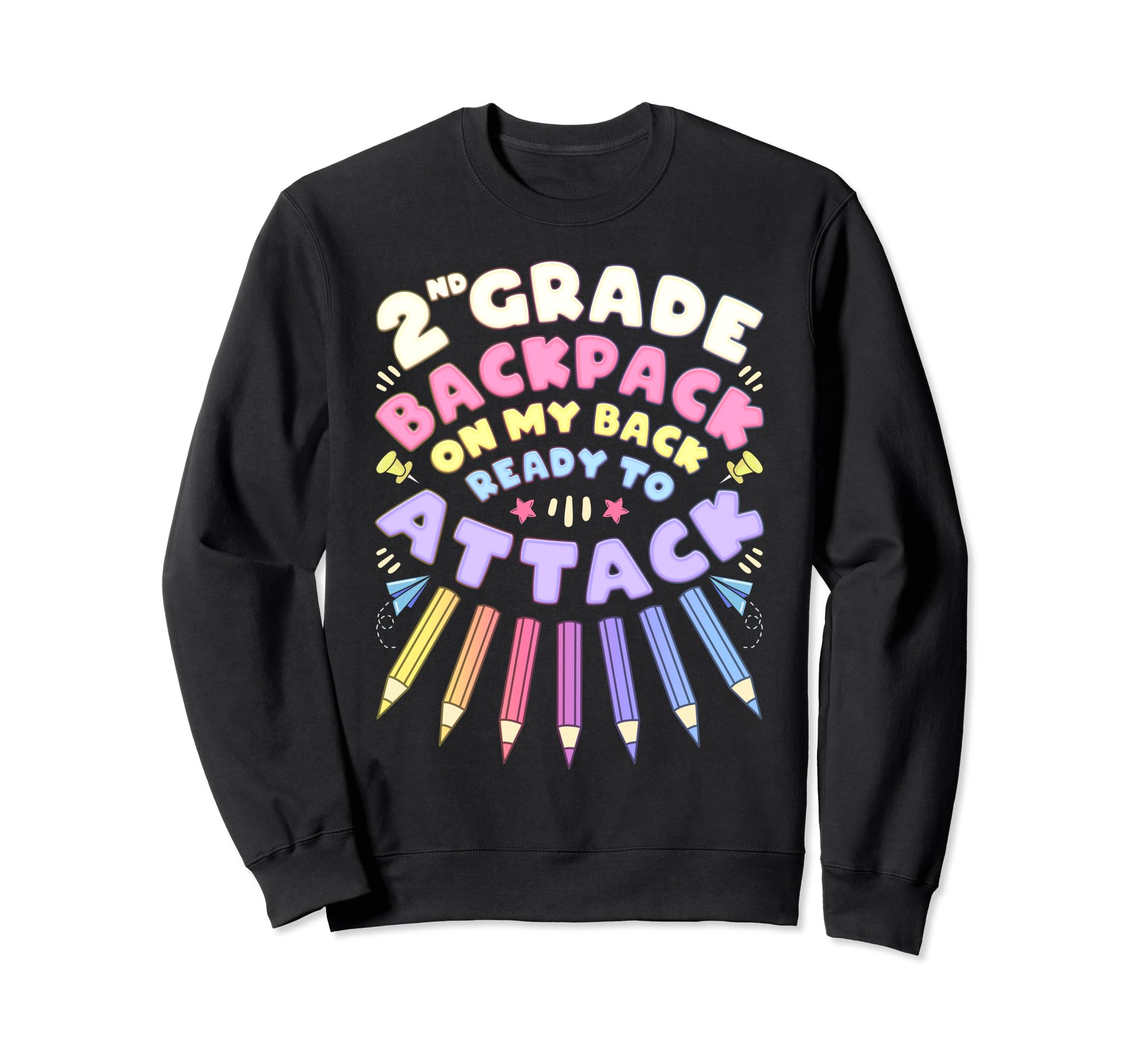 

Back to Colored pencils for second grade Sweatshirt School, girls. чёрный