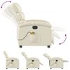 Electric Massage Chair Cream Faux Leather