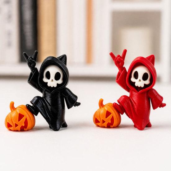 Halloween Ornament, Ghost Pumpkin Matte Texture Figure, 3D Printed Halloween Decoration for Desktop Bedroom Car Display