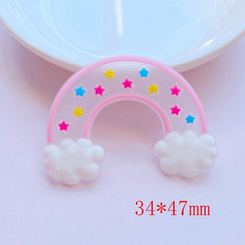 10 Stück Neue Niedliche Transparente Cartoon Regenbogen Serie PVC Flexibler Kleber Flache Rückseite DIY Scrapbook Verzierung Handy Basteldekoration