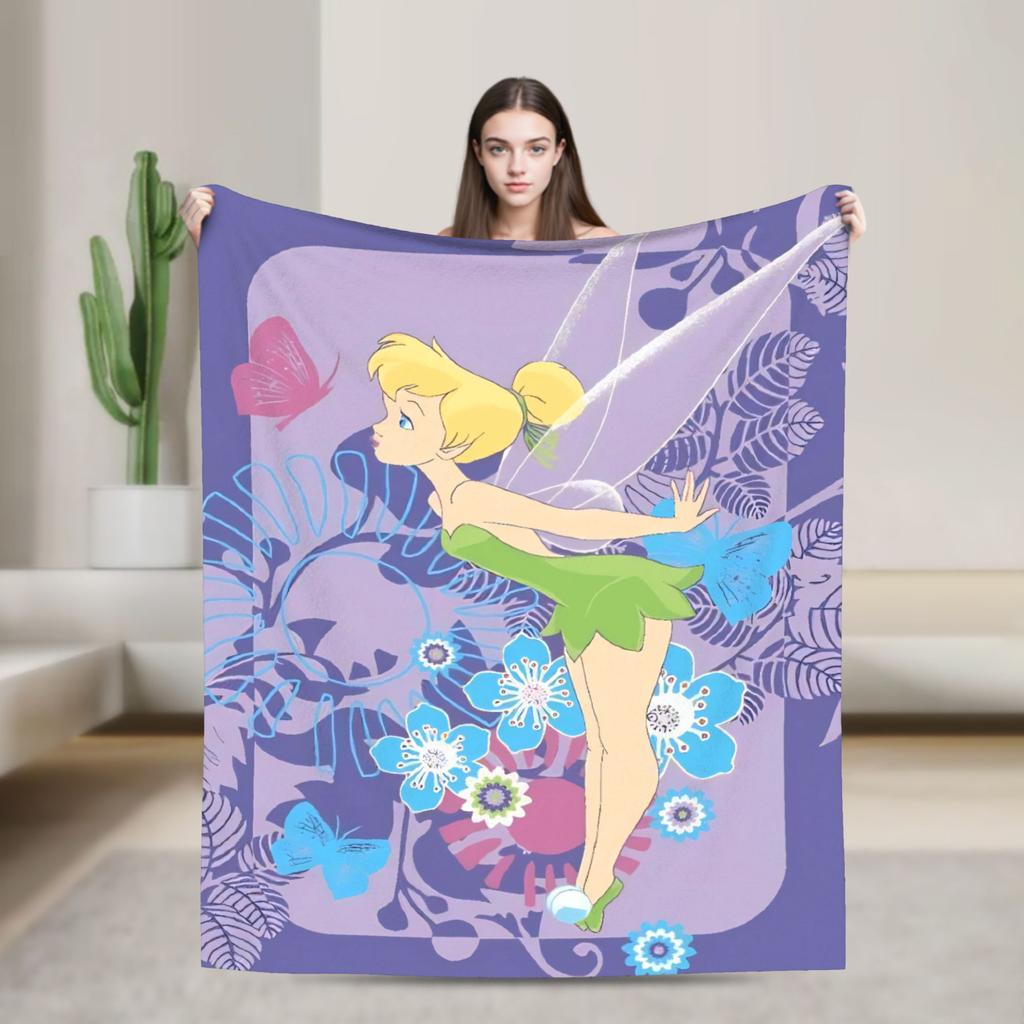 Tinker Bells Flannel Blankets Winter  Soft Warm Bedding Throws for Girls Boys Living Room Graphic Bedspread Sofa Bed Cover