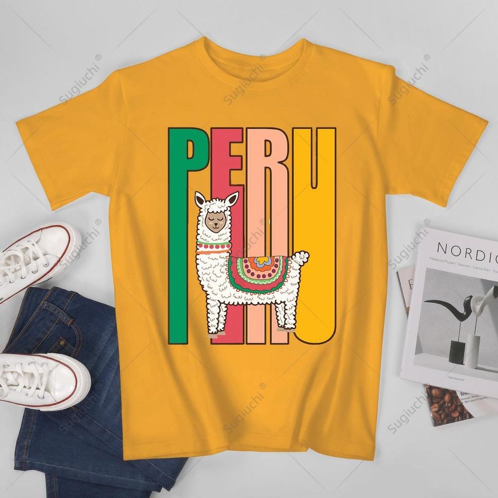 Unisex Cute Peruvian Alpaca Product Llama From Peru Tshirt Tees T Shirts WoUnisex Boys 100 Cotton TShirt