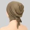 Muslim Women Instant Hijab With Straps Bonnet Soft Jersey Modal Tie Back Undercap Inner Cap Solid Stretch Turban Headband Eid