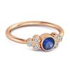 Bezel Set Blue Sapphire 925 Sterling Silver Rose Gold Vermeil Boho Ring