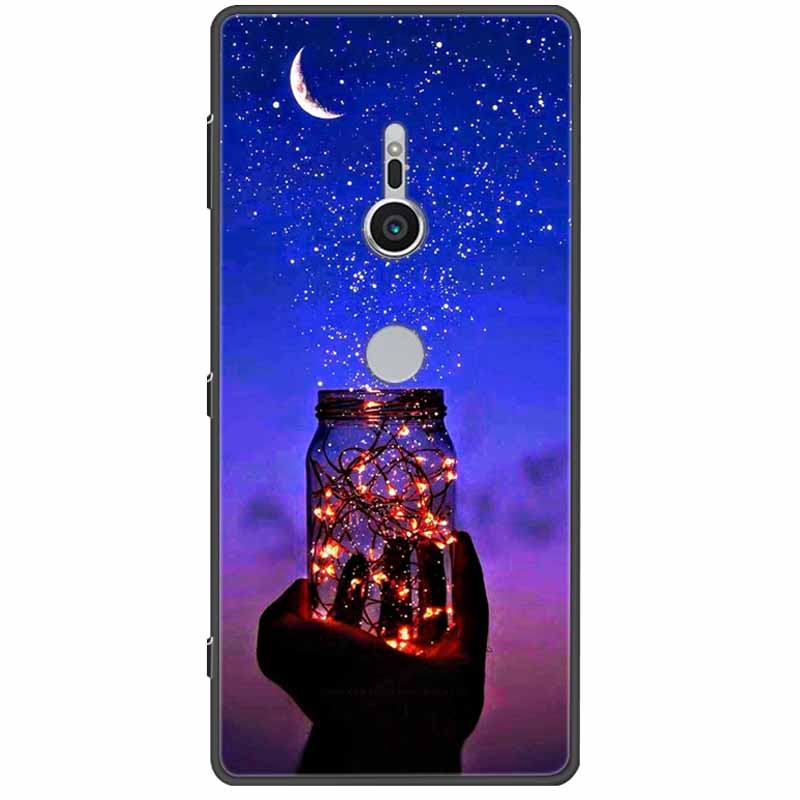 Cute Paint Cover For Sony Xperia XZ3 XZ2  XZ1 XA2 XA1 Ultra Plus Compact Premium Case Black Silicone TPU Coque Shockproof Capa