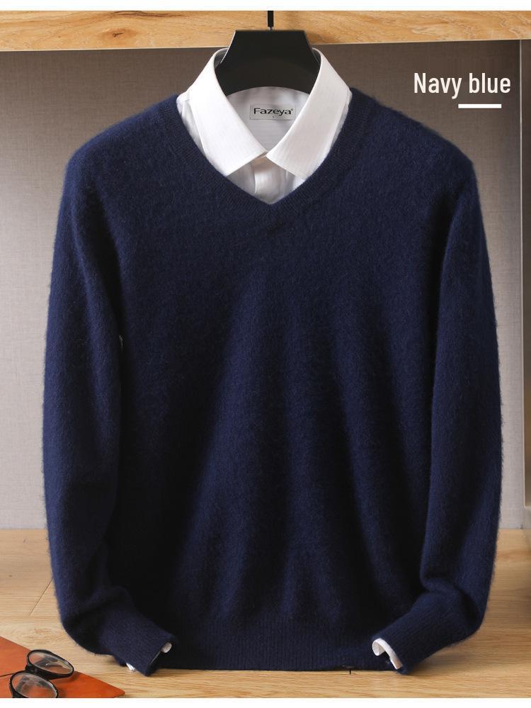 Men's Luxury Cashmere Knit V-Neck Sweater - Autumn/Winter Collection