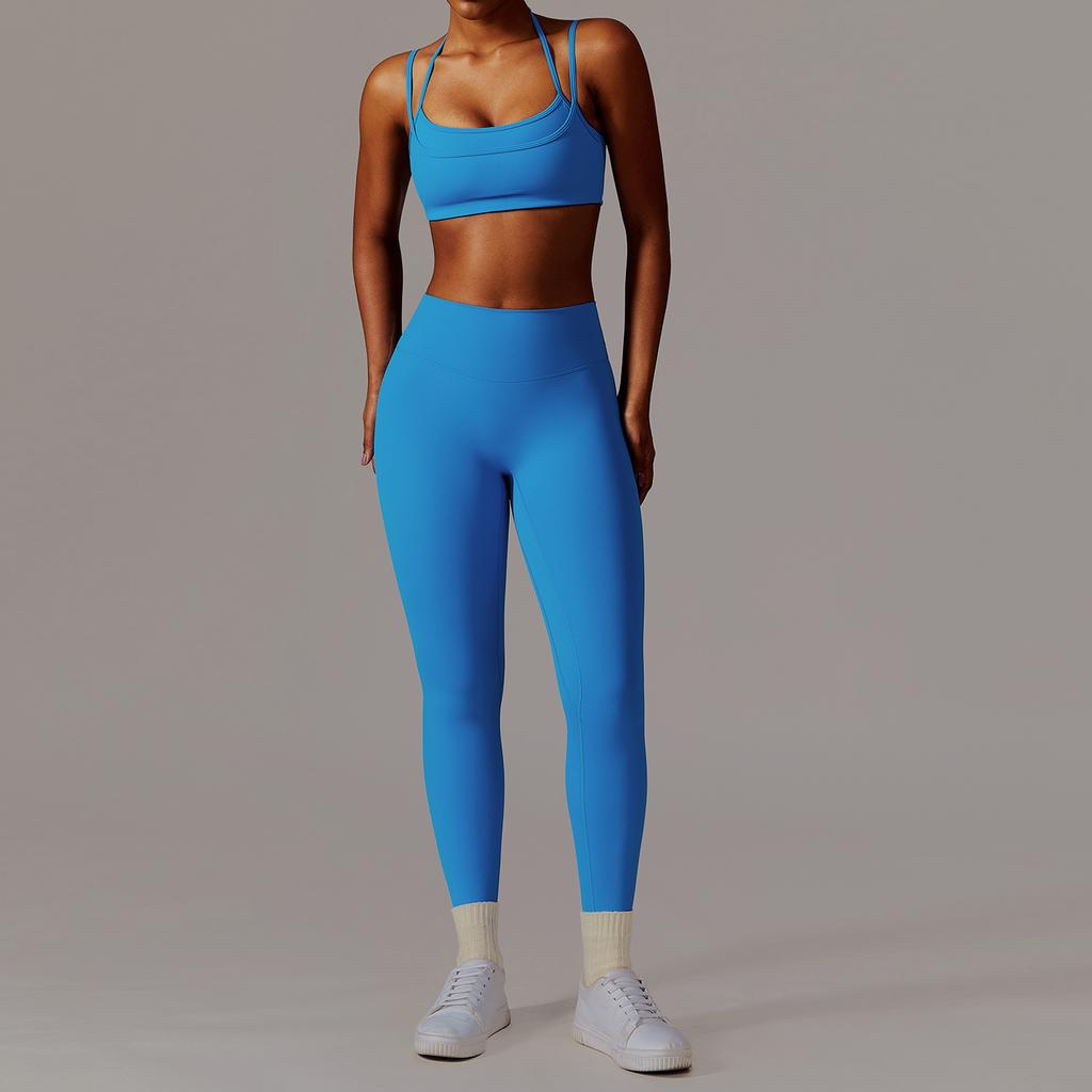 JYL Quick Dry Long Sleeve Yoga Set Outdoor Training Fitness Outfit