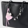 Fashion Bows Keyring Creative Car Key Chain Plush Pompoms Keychain Heart Keyrings Bag Pendant Ornaments Bag Charm