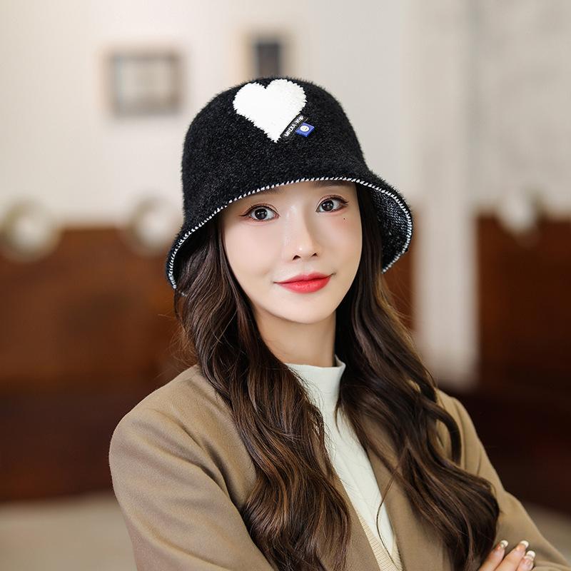 

Fisherman s Hat for Women In Autumn and Winter Warm Water Bucket Hat Showing Face, Plush Hat Thickened Korean Style Fashion Pot Hat M（56-58cm）