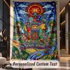 Fantasy Garden Flowers Theme Wall Tapestry Customized With Name Text Personalized Hanging Tapestry For Bedroom Living Room Decor