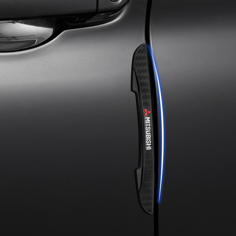 4Pcs Car Styling Door Side Edge Anti-collision Bumper Strip Sticker For Mitsubishi Ralliart Lancer EX Outlander ASX Competition