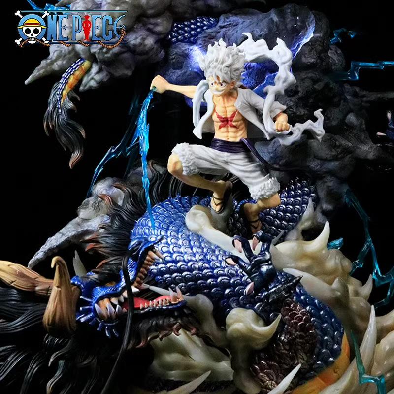 Hot Sell 23cm New Pirate King Handmade Nica Lufei Vs Longkaiduo Statue Anime Model Tide Play Ornament Handmade Holiday Beautiful Gift