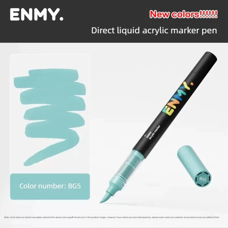 1 PC ENMY 80 Colors Direct Liquid Acrylic Markers Blendable Soft Tip Non-Transparent Art Markers School Supplies Stationery