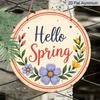 2D Flat 1pc 8X8 Inch Retro Spring Flower Round Metal Wall Decoration-aluminum Retro Pendant, Suitable for Indoor and Outdoor Decoration, Such As