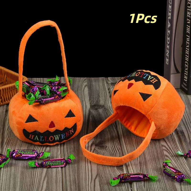Halloween Kürbis Süßigkeitentüten Dekoration Requisiten Tragbarer Trick or Treat Halter Handtasche Korb Partygeschenk Halter für Kinder