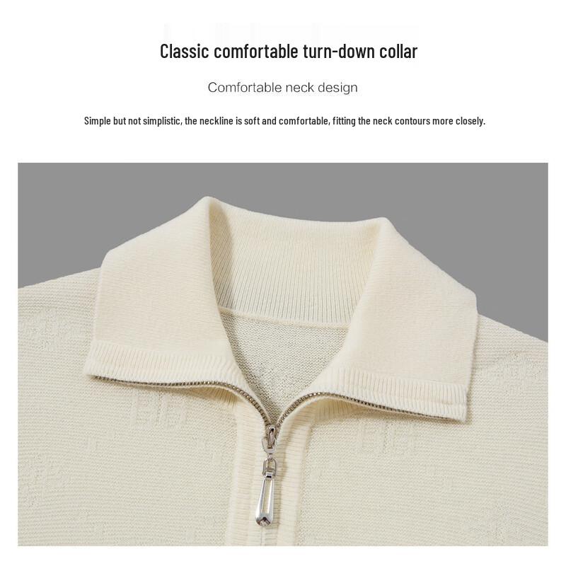 LUOZI Men's Winter Mock Neck Half-Zip Wool Sweater