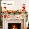 2.7m Christmas Rattan Garland Christmas Tree Accessories LED Lights Green Rattan