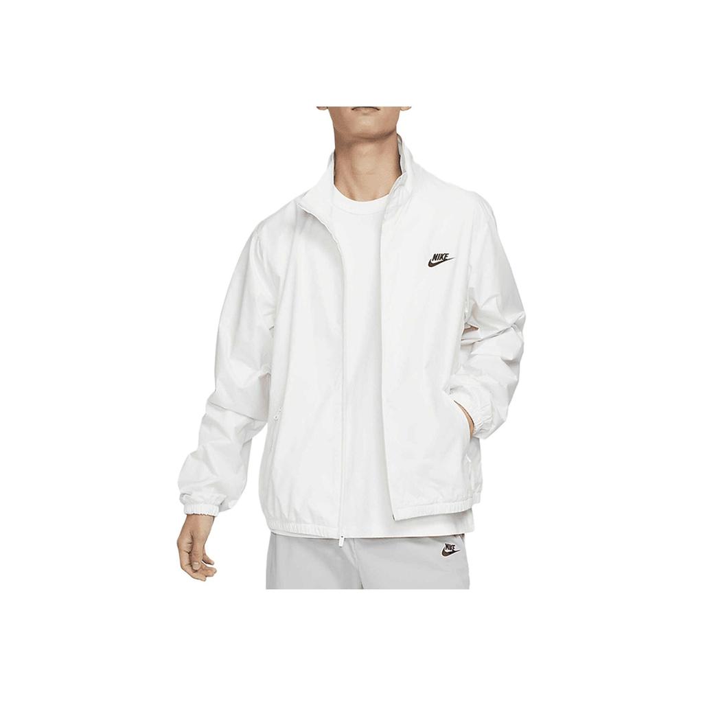 Nike Letter Logo Print Stand Collar Sport Casual Jacket Men Jackets White DX0673-030