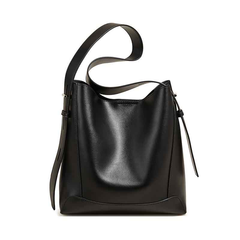 

FOXER Lady Women Hobo Bucket Bag Split Leather Fashion Shoulder Bags Large Capacity Handbag Wide Adjustable Strap Female Bags