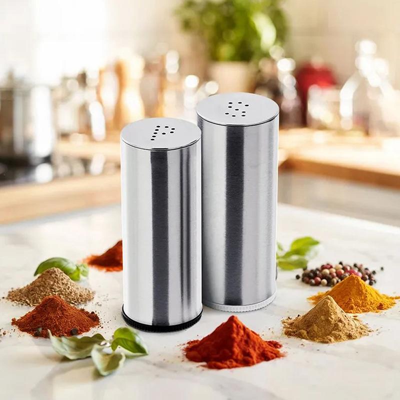 2Pcs Spice Shaker Set For Kitchen Home Use Fine Mesh Salt Shaker Pepper Dispenser Portable Condiment Container Easy Control