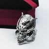 Pánský prsten z nerezové oceli s lebkou vlka a válečnou helmou
