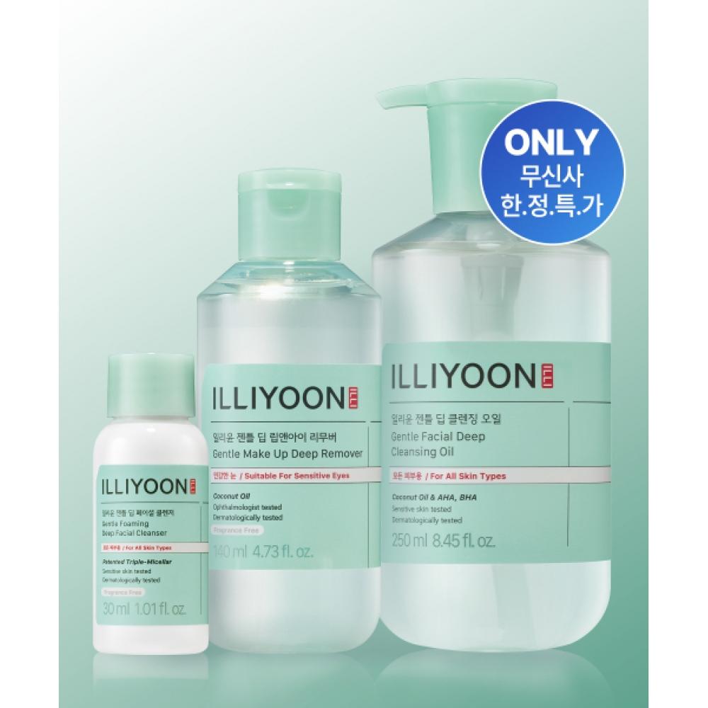 Illiyoon Gentle Deep Facial Cleansing Oil 250ml+ Lip   Eye Remover 140ml+cleanser 30ml Free NONE