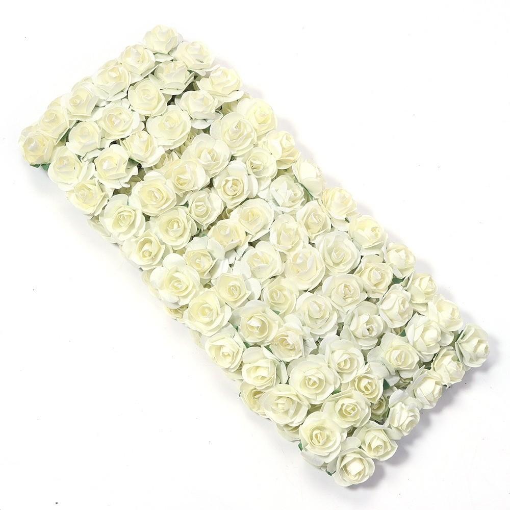144PCS Mini Fake Flower Bouquet 2CM Paper Rose Bouquet Party Decorations