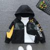 Fashionable Spring - Autumn Jackets for 3-10 Year Old Boys Patchwork Design Hooded Tops Children's Thin Western-style Jackets Cardigans