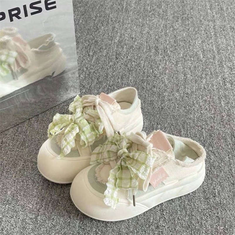 Korean Student Board Shoes Women's Spring and Autumn New Platform with Skirt Bow Bread Shoes Women