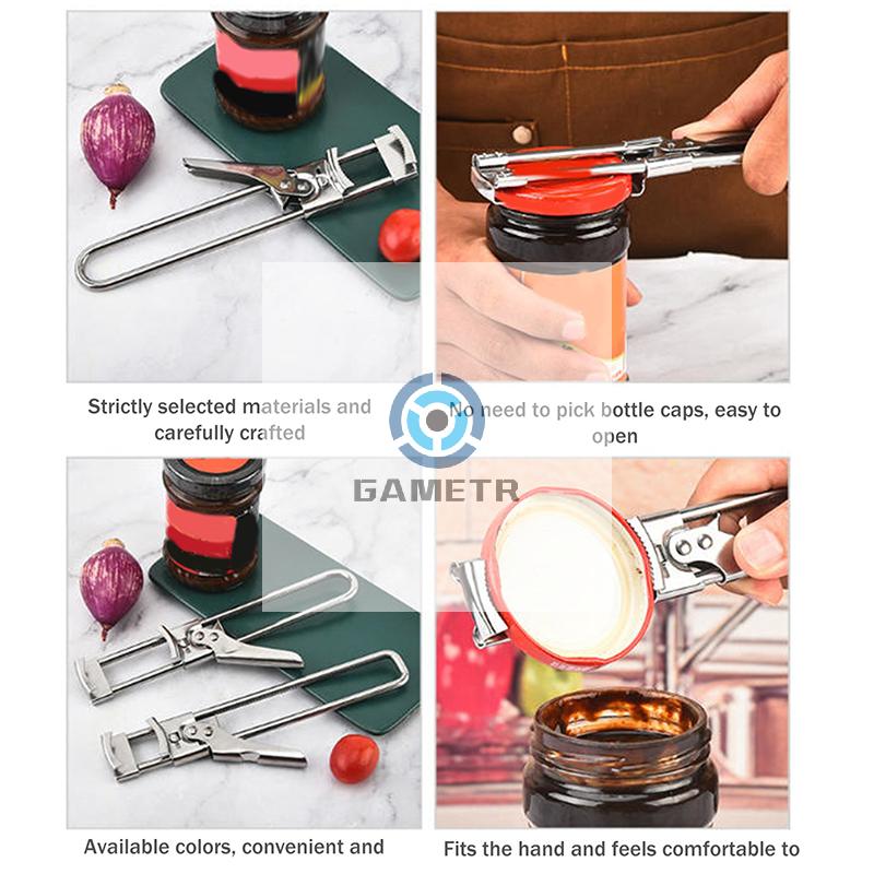 Stainless Steel Adjustable Multi Function Labor Saving Bottle Jar Can Opener Kitchen Tool Heavy Duty Easy Grip Accessories
