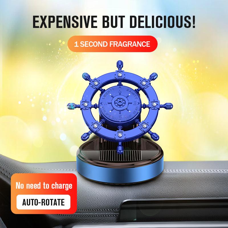 Car Solar Automatic Rotating Air Freshener Diffuser Car Interiors Dashboard Perfume Decoration To Remove Odor Auto Accessories
