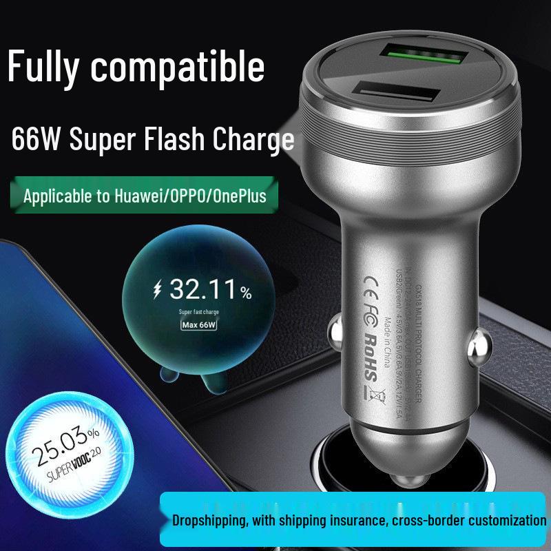 66W Super PD Fast Car Charger for Huawei, Apple, and Oppo