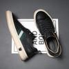 European New Shoes for Men Genuine Leather Casual Shoes Spring High End Striped Flat Skateboard Shoes Cow Leather Sneakers 45-48