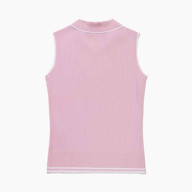 LECOQ GOLF Women'S Dry Ribbed Sleeveless Sweater _Pink Gr222Lkp52
