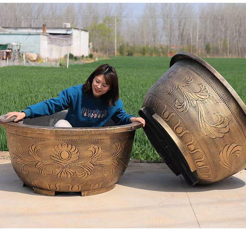 Large Resin Flower Pot for Cycad, Fruit Trees, Lotus, Balcony & Courtyard Planting