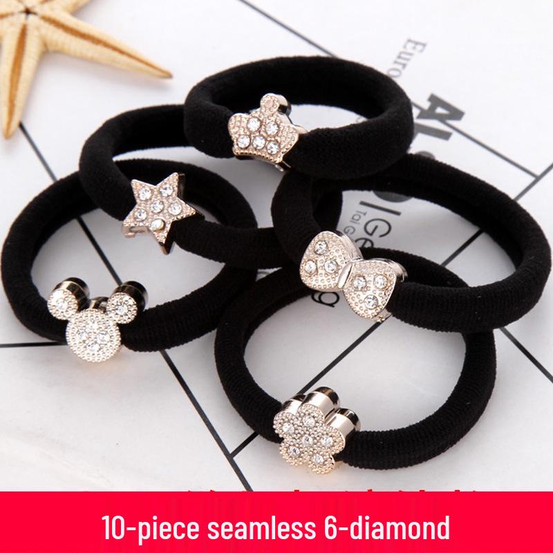 Women's Black Elastic Hair Tie - Korean Style Leather Headband