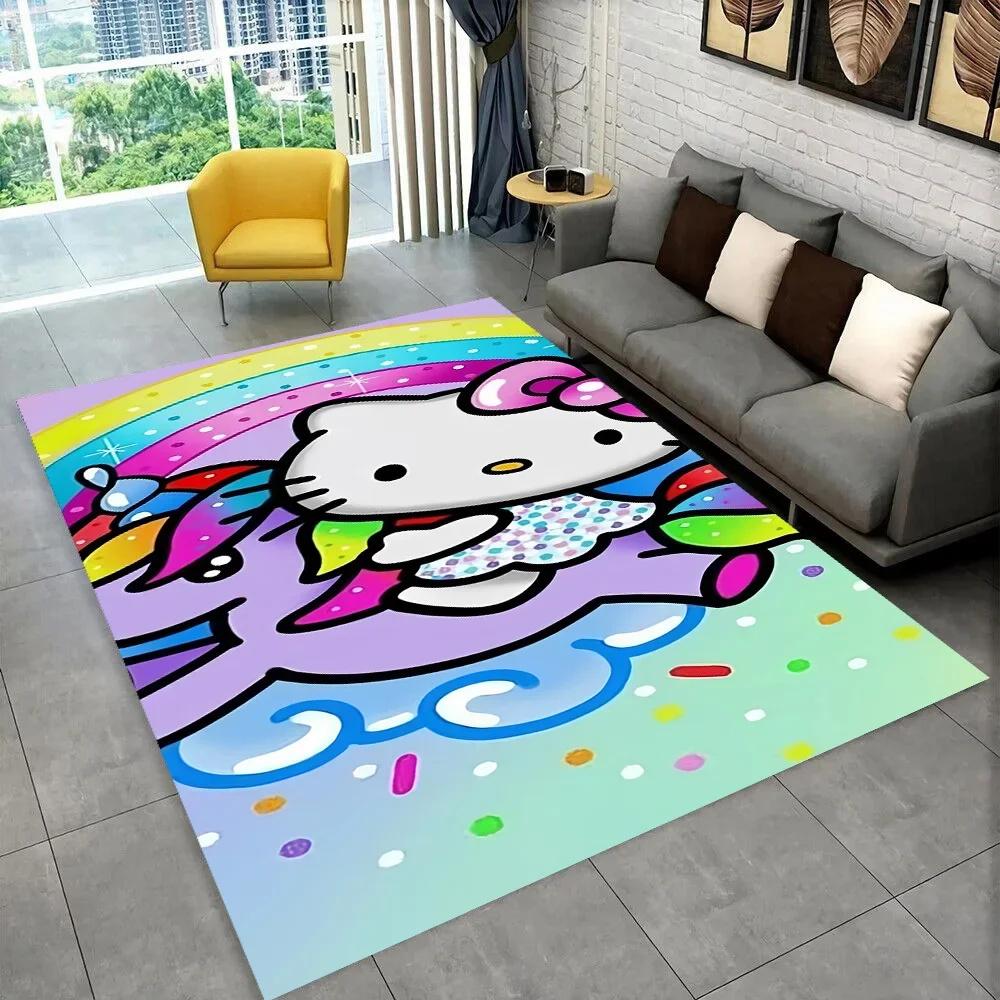 Sanrio Cartoon Girl Carpet New Hello Kitty Cat Rug for Bedroom Living Room Home Sofa Decor Children Crawling Mat