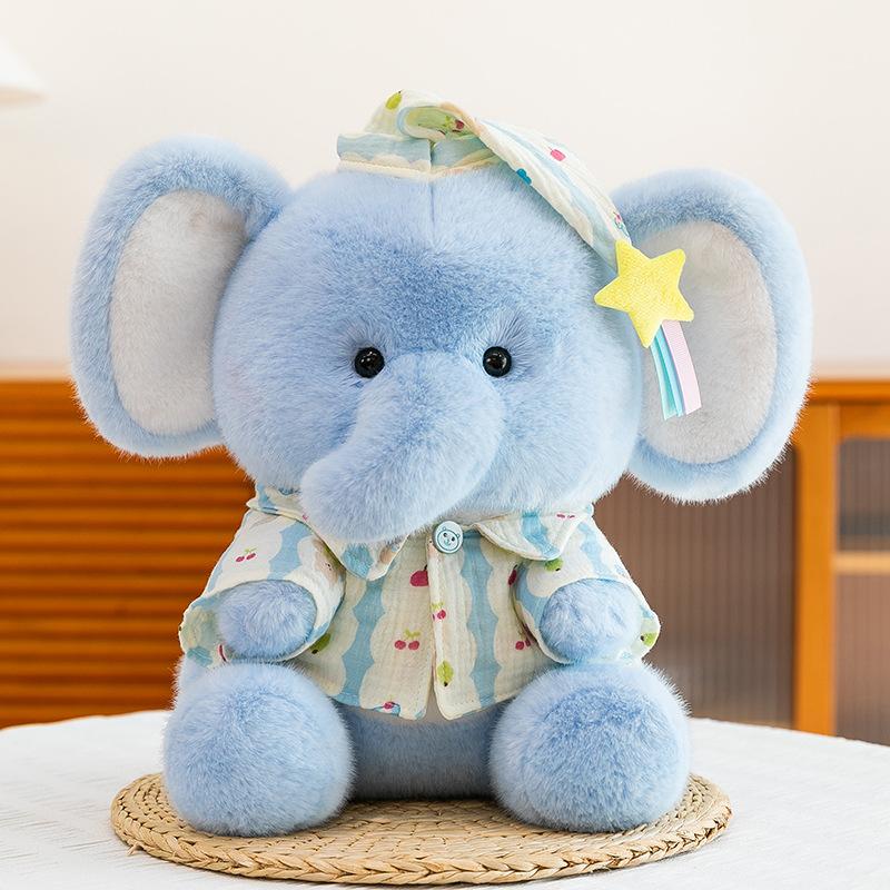 

Jiji Cute Blue Elephant Plush Toy Doll with Various Clothes 30cm0.4kg