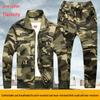 Men's Spring/Autumn Camouflage Work Suit - Pure Cotton, Elastic Labor Protection Wear
