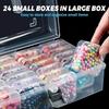 24-grid Screw Storage Box Square Clear Containers Boxes Household Bead Organizer Box