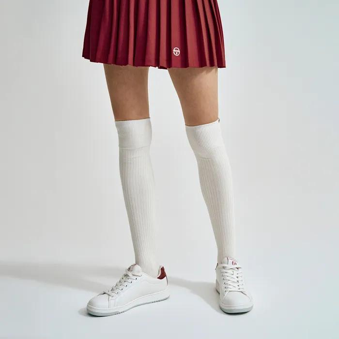W Ribbed Over-the-Knee Socks (WHITE)