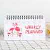 Portable Coil Flip Notepad: Cartoon Weekly Planner for Students (4 Designs)