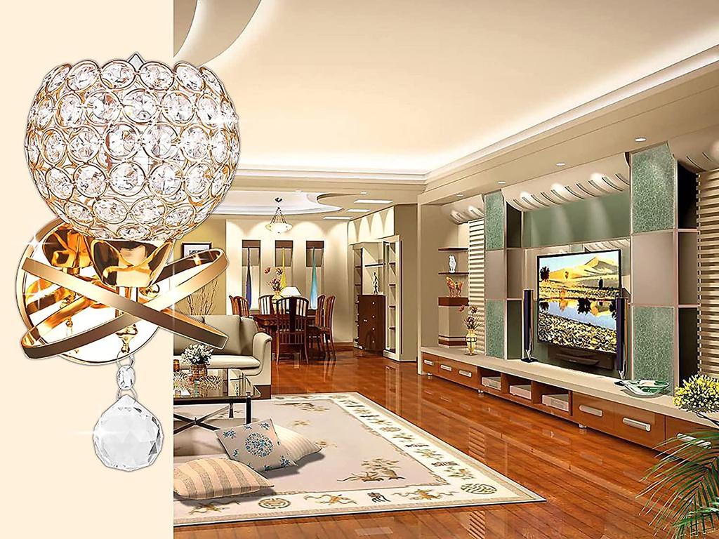 American Modern Crystal Vanity Light for Bedroom Mirror or Cabinet