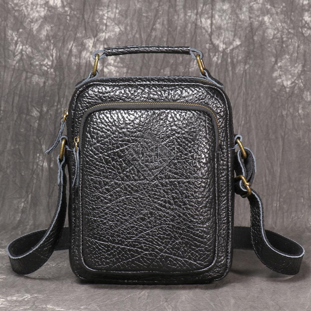 Men S Genuine Leather Handbag First Layer Cowhide Leisure Travel Messenger Bag Fashionable Versatile Shoulder Bag